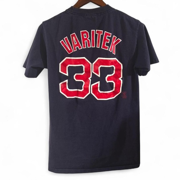 VTG Y2K Men’s MLB Boston Red Sox Navy Blue Jason Varitek #33 T-Shirt Size Medium